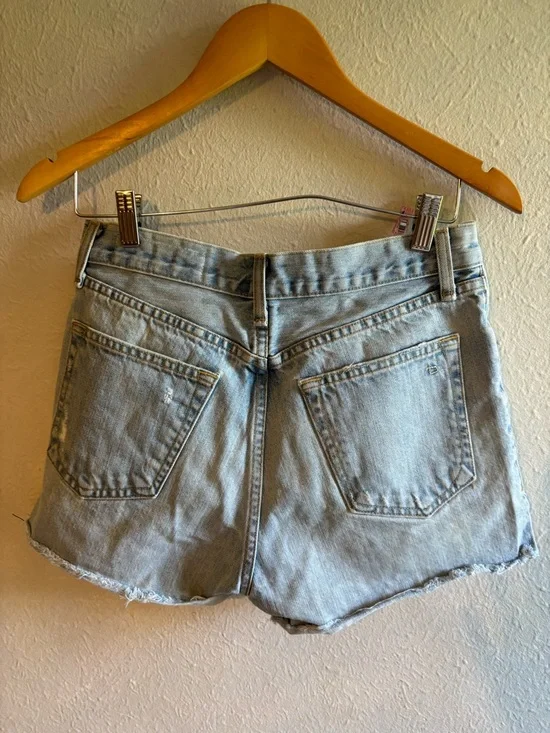 rag & bone Light Blue Distressed Denim Shorts - Picture 4 of 6